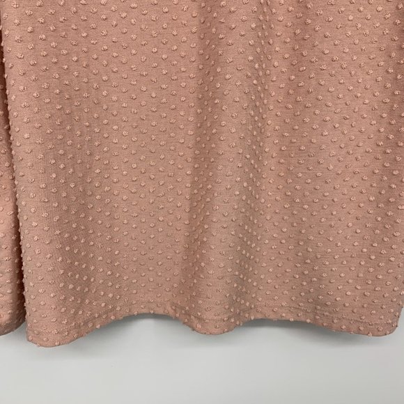 Adrianna Papell Top Pink Swiss Dot Sleeveless Ruffle Keyhole - Picture 4 of 8